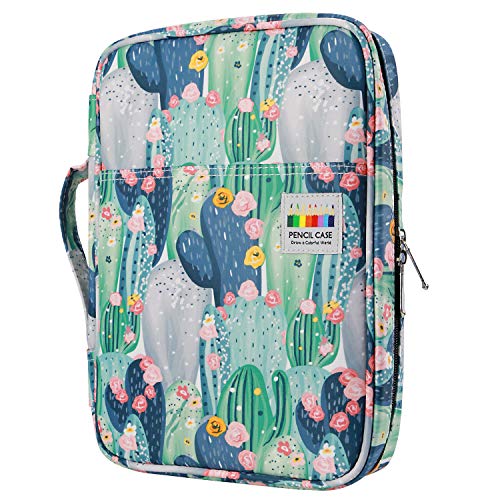 YOUSHARES Colored Pencil Case Holder - Pen Case Organizer with Multilayer Holder for Prismacolor Colored Pencils & Gel Pen of Adult & Artist (cacti) - color: cacti