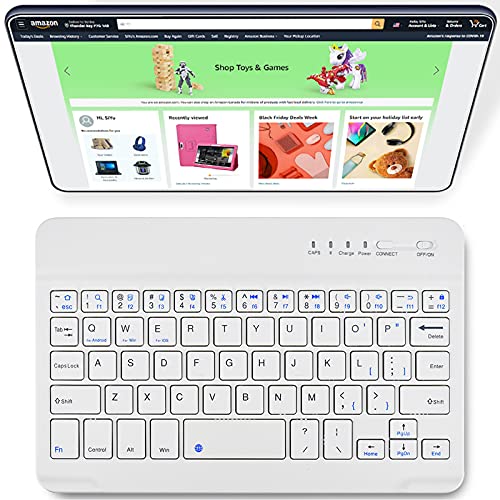 DETUOSI Universal 7-8 inch Wireless Keyboard, Multi-Device Travel Portable Ultrathin (6mm) Lightweight Wireless Keyboard for iOS/Android/Windows Tablet, Computer and Phone #White - color: White