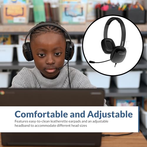 Cyber Acoustics Stereo USB Headset (AC-6012), Unidirectional Microphone with Flexible Boom for PC & Mac; In-line audio controls; Perfect for Classroom or Home - size: 1 Unit