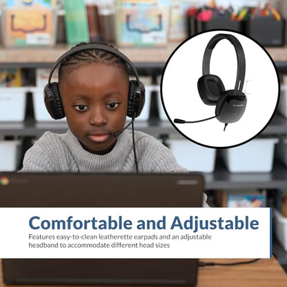 Cyber Acoustics Stereo USB Headset (AC-6012), Unidirectional Microphone with Flexible Boom for PC & Mac; In-line audio controls; Perfect for Classroom or Home - size: 1 Unit