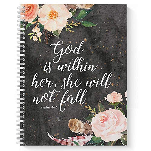 Gotcha Covered Notebooks Softcover She Will Not Fall 8.5" x 11" Religious Spiral Notebook/Journal, 120 College Ruled Pages, Durable Gloss Laminated Cover, White Wire-o Spiral. Made in the USA - color: She Will Not Fall