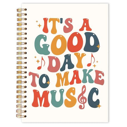 Groovy Music Teacher Spiral Notebook 5.5x8.3, Musician Gifts Journal for Writing, It's a Good Day to Make Music Notebook Journal for Note Taking, Musical Office School Supplies - color: Groovy Music Teacher