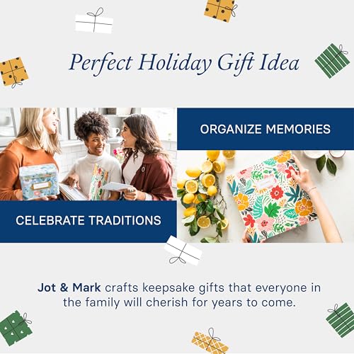 Jot & Mark 8.5"" x 9.5"" 3 Ring Recipe Binder with 50 Matching 4x6 inch | 50 Recipe Cards + 25 Sleeve Protectors + 5 Full-Page Sleeves + 6 Divider Tabs | 8.5x9.5 3-Ring - color: Midnight Bloom, size: 8.5" x 9.5"