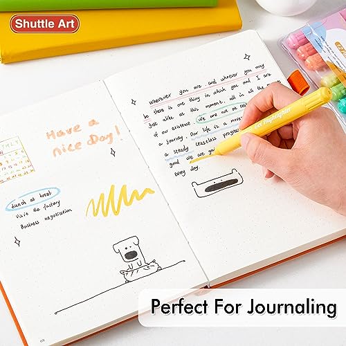 Shuttle Art Bible Highlighters and Pens No Bleed, 12 Pastel Colors Gel Highlighters No Bleed Through, Bible Journaling Supplies, Great for Journaling Highlighting and Studying - color: 12 Pastel Colors