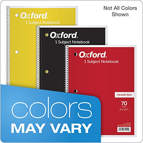 Oxford 1-Subject Notebook, 8 x 10-1/2, College Rule, 70 Sheets (65022) (Pack of 2) - size: 1 Count (Pack of 2)