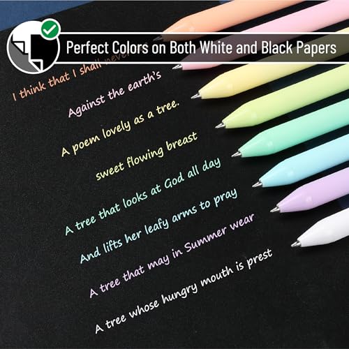 Mr. Pen- Retractable Gel Pens, 8 Pack, Macaron Pastel Color Ink | Fine Point 0.7 mm, Fast Dry, Smooth Writing, Cute Gel Ink Pens for Drawing, Writing Planner and School Supplies