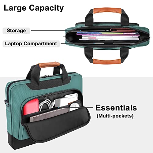 DOMISO 13.5-14 inch Laptop Bag Business Briefcase 14 inch Laptop Carrying Case Shoulderbag for MacBook Pro 14 Inch 2021 Model A2442 with M1 Pro/ M1 Max Chip & Touch ID,Green - color: Green, size: 13.5 - 14 Inch