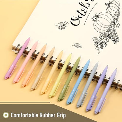 Mr. Pen- Retractable Gel Pens, 22 Pack, Black Ink, Mild Pastel Barrel | Fine Point 0.5 mm, Fast Dry, Smooth Writing, Cute Gel Ink Pens Bulk for Drawing, Writing Planner and School Supplies