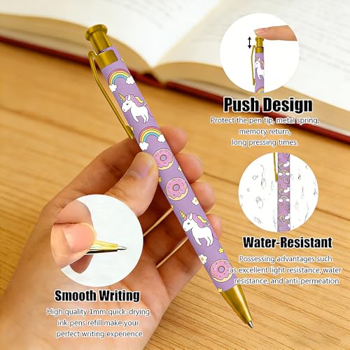 Ballpoint Pen 4Pcs Click Black Ink Metal Retractable 1.0 mm Medium Ballpoint Pens Quick Dry for Office School (Animal) - color: Animal