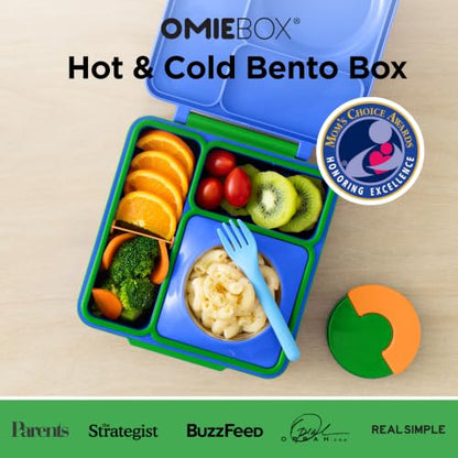 Omie OmieBox Kids Insulated Leakproof Bento Lunch Box with Food Jar (Monster Blue) - color: Monster Blue