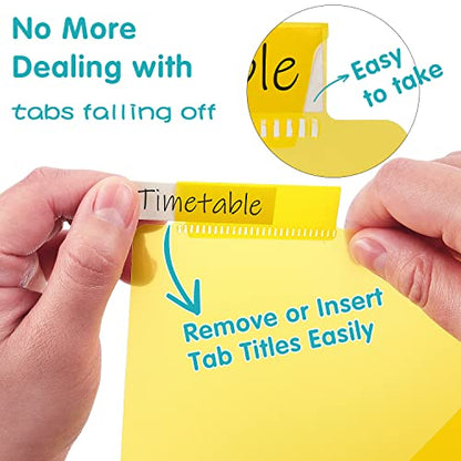Plastic Binder Dividers with One Front Pocket and Tab Binder Divider for 3 Ring Binder, Multicolor, 10 Pack | Single Pocket File Organizers