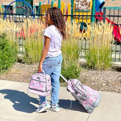 Tilami Rolling Backpack 19 inch with Lunch Bag Wheeled Laptop Backpack, Alpaca - color: Alpaca