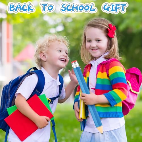 16 Inch Wooden Large Jumbo Pencils Giant Big Funny Wood Pencil with Cap and Eraser Fun Novelty Gifts for Kids School Kindergarten Home Office Prop Supplies(Blue) - color: Blue