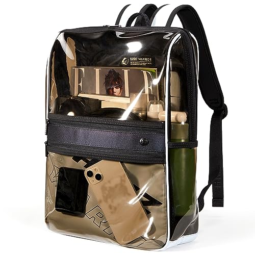 Clear Backpack Heavy Duty for Adults Men Work with Reinforced Straps, Laptop Bag for Stadium Events - color: Light Blue S
