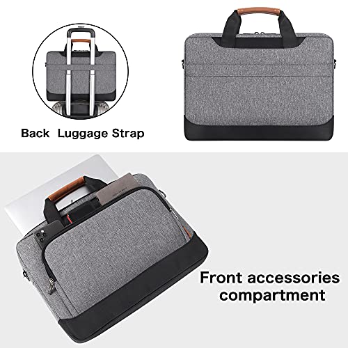 DOMISO 17-17.3 Inch Laptop Bag Briefcase Business Shoulder Bag for HP Pavilion 17/MSI GS73VR/Dell Inspiron 17, Grey - color: Grey / Black, size: 17 - 17.3 Inch