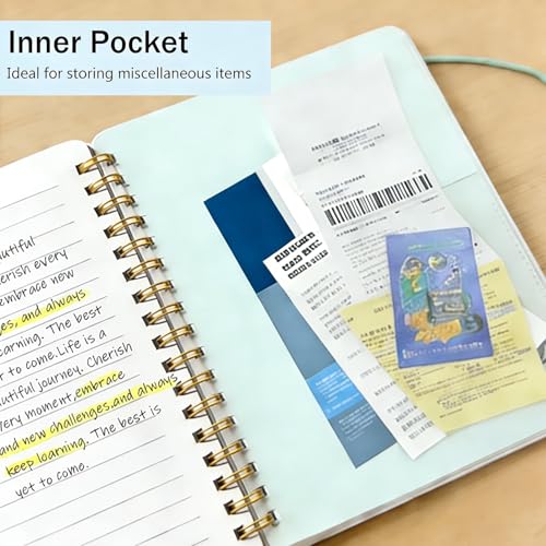4 Pack 5x7 Small Spiral Notebook, Hardcover Spiral Journal Notebook with Removable Dividers Tabs, Note Books for Note Taking, Work, School, Cute Notebooks with Strap 50 Sheet - size: 5x7 inches