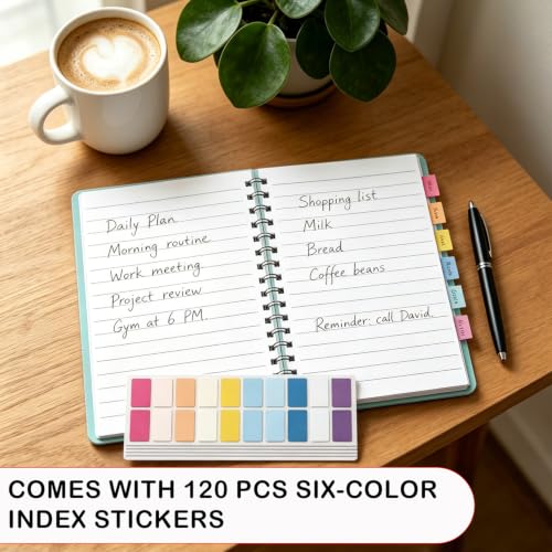 PAIKIUU 4 Pack Spiral Notebooks 5 x 7 in College Ruled, Mini Spiral Notebook, Waterproof 80 Sheets/160 Pages, Pocket Notebook with 120 Pcs Sticky Index Tabs for Home Office College School - size: 5 x 7 in, style: Style 1