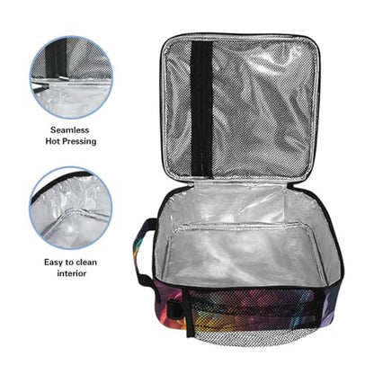 Dragon Galaxy Colorful Lunch Box Insulated Lunch Bag Girls Lunch Cooler Bag Tote Freezable Shoulder Strap Lunchbox Thermal Meal Tote Kit for Girls School Picnic - color: Multi27