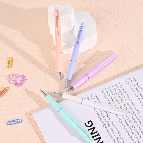 Temiary 10 Pcs Retractable Erasable Gel Pens, Blue Ink Fine Point 0.5 mm | Make Mistakes Disappear, Smooth Writing Gel Pen with Eraser for Journaling Note Taking Marking Planner Crossword Puzzles - color: Blue Ink
