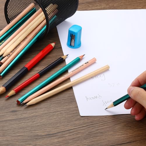 PATIKIL Brown Round Pencils, 50 Pack HB Graphite Pencils Wood Pencils Double-Ended Pencil for Classroom Office Engineering Marking - style: Round