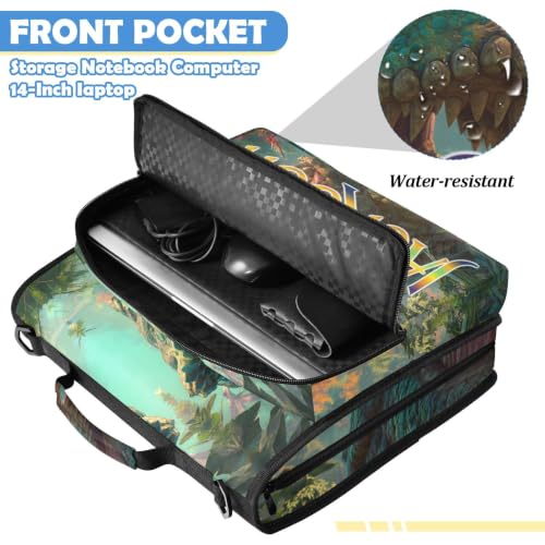 Custom Binder Bag Personalized Jungle Dinosaur 3 Ring Zipper Binder Bag with Laptop Pockets and Shoulder Strap Tote Binders Organizer Case for School Office - color: Custom Dinosaur