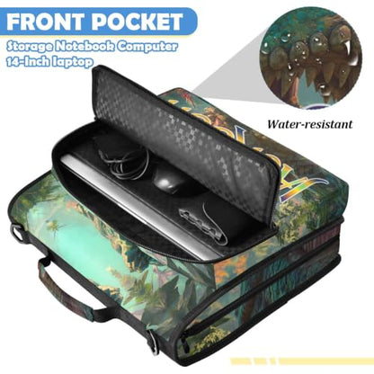 Custom Binder Bag Personalized Jungle Dinosaur 3 Ring Zipper Binder Bag with Laptop Pockets and Shoulder Strap Tote Binders Organizer Case for School Office - color: Custom Dinosaur