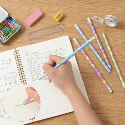 Xqumoi 60Pcs Cute Axolotl Pencils with Erasers - 4 Designs #2 HB Pencils in Bulk Axolotl Stationery for Studet Classroom Rewards Goodie Bag Fillers Stuffers, Birthday Party Favors School Supplies - style: Axolotl
