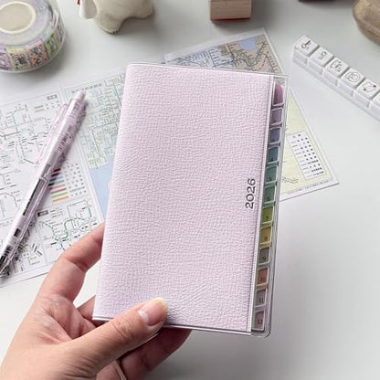 2026 Weekly Planner Dated Leather Notebook Ribbon Bookmarks for Students Daily Scheduling Professional Planner