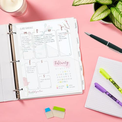 Avery Durable Plastic 5 Tab Write & Erase Dividers for 3 Ring Binders, Slash Pocket, Translucent White, Works with Sheet Protectors, 1 Set (16825)