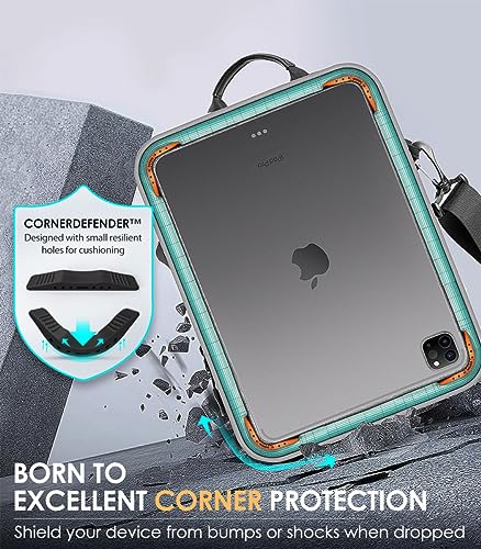 MoKo 9-11 Inch Tablet Sleeve Bag 360° Protetive Carrying Case Compatible with iPad 10th 10.9, iPad Air 5/4th 10.9, iPad 9/8th 10.2, iPad Pro 11, Tab S8/S9 11, with Handle and Shoulder Strap, Gray - color: Gray