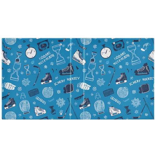 Ice Hockey Round Ring Binders 1.5 Inch 3 Ring Binder with Clipboard Holds 200 Sheets Office Home School - color: Multicolored 9