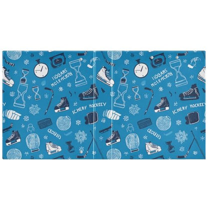 Ice Hockey Round Ring Binders 1.5 Inch 3 Ring Binder with Clipboard Holds 200 Sheets Office Home School - color: Multicolored 9