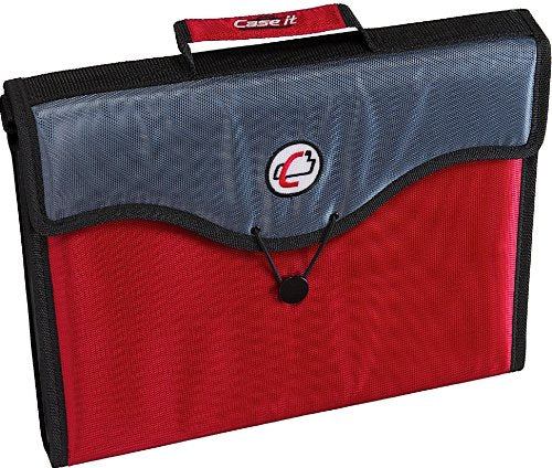 Case-it 13-Pocket Expanding File with Handle and Shoulder Strap, Red, EFF-30-RED - color: Red, size: 1 Pack