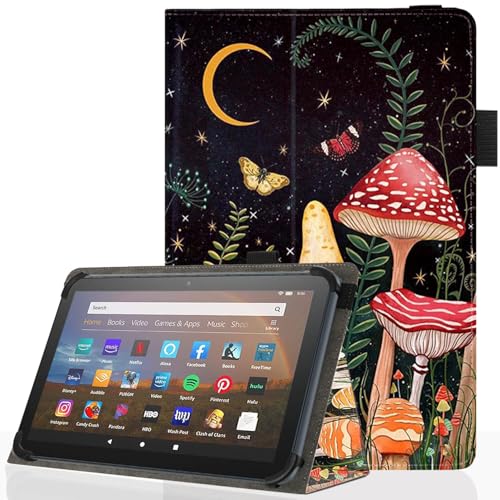 Universal 10 10.1 Inch Android Tablet Case,Slim Folding Stand Cover for All 9"-10.5" Touchscreen Tablet Case with Stylus Pen Holder,Mushroom - color: Mushroom