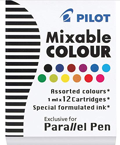 PILOT Parallel Mixable Color Ink Refills for Calligraphy Pens, 12 Colors, 12-Pack (77312) - color: Assorted, size: Pack of 12