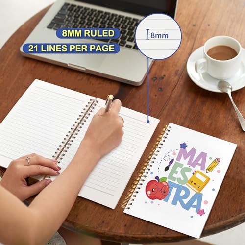 JUDFNCDE Teacher Maestra Appreciation Gifts, Regalo Para Maestra,Spanish Educator Supplies Hardcover Notebook Journal 5.5 x 8.3 - color: Maestra