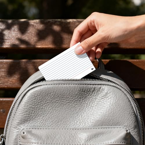 160-Pack White Index Cards 4x6 Inch w/Key Ring – 180gsm Heavyweight Flashcards – Flash Cards Study & Note Cards – Perfect for Study, Notes & Memory, Students School Supplies - color: 4x6" White 4-Pack