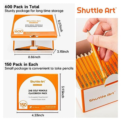 Shuttle Art 600 Pack #2 HB Mini Pencils, Wood-cased, Pre-sharpened for Kids & Teachers, Classroom Essentials, Back to School Supplies - color: Black