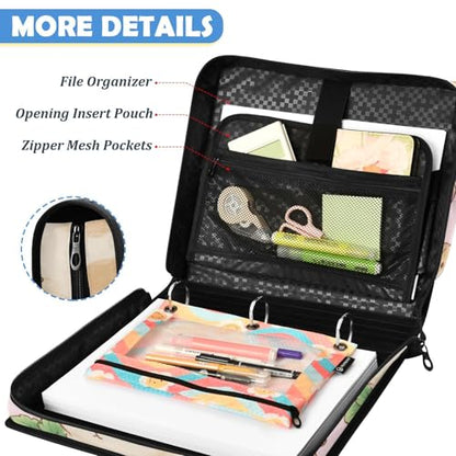 Guinea Pigs 2inch 3 Ring Zipper Binder Multi-Pocket Storage Holds 14 Inch Laptop for Students and Office Use - color: Guinea Pigs