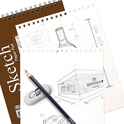 BAZIC Products Spiral Sketch Pad, Top Bound, 6 x 8 in, 50 Sheets, 2-Pack | 50-sheet spiral sketch pad, smooth drawing paper for sketching, shading - color: 50 Sheets - 6"x8", size: 2-Pack