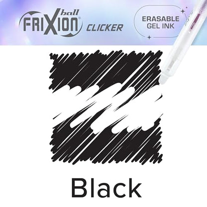 PILOT FriXion Aura Retractable Erasable Gel Pens, Fine Point 0.7 mm, Black Ink, Dozen - color: Black