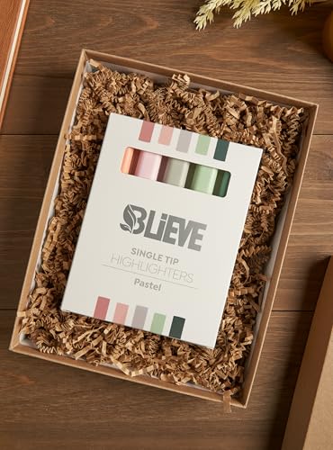 BLIEVE Bible Highlighters No Bleed Through, Chisel Tip, 5 Pack - color: PASTEL