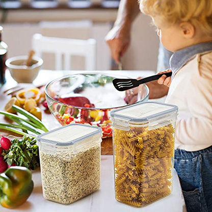 Wildone Airtight Food Storage Containers with Lids, 14PC Plastic Kitchen Containers Storage Set for Pantry Organization and Storage, Cereal, Flour and Sugar Containers, Include 20 Labels & Pen | For Spaghetti, Pasta, Dry Food, Flour, Sugar, Plastic Canist