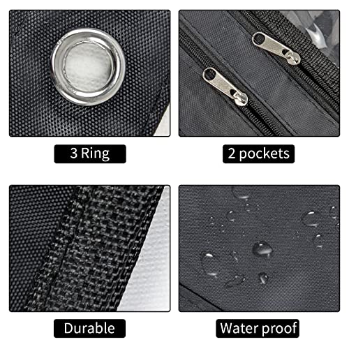 YoeeJob 18 Pack 1 Inch Expandable Zipper Pencil Pouches with Clear Window for 3 Ring Binder, Suitable for School & Office（Black） - color: Black