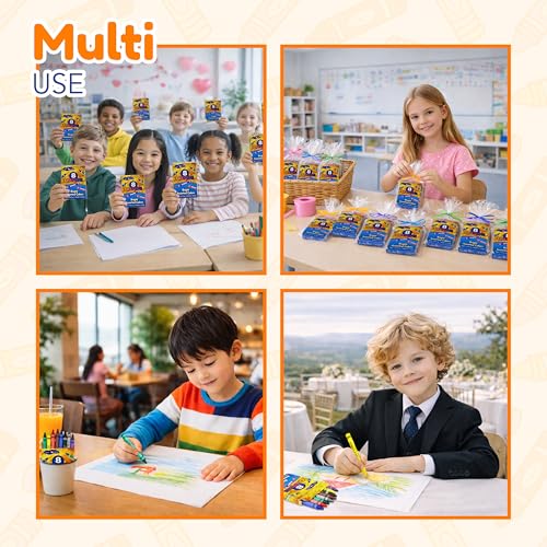 4E's Novelty 48 Boxes of 8-Packs Bulk Crayons for Kids, Classroom Crayons Bulk Teachers Supplies, School Supplies, Restaurants, Birthday Party Favors Non-Toxic (48 of 8-Packs) - style: 48 of 8-Packs