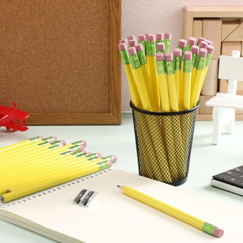 Fainne 48 Pcs Fat Pencils Jumbo Big Thick Large Pencils and 3 Pieces Sharpeners for Kids Beginners Preschoolers Kindergarten School Office Supplies(Yellow+Green,Round) - color: Pink,Yellow, style: Round