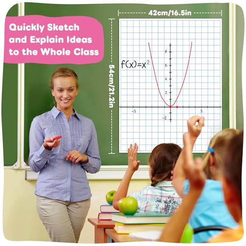 Magnetic Graph Grid Paper,21.3" x 16.5" Dry Erase Chart Paper for Whiteboard Homeschool Essentials Teacher Must Haves,Math Classroom Teaching Supplies
