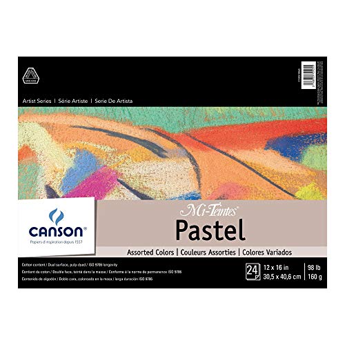 Mi-Teintes Pastel Pad 12X16 Assorted Colors | Canson Artist Series, 98 lb. (160gsm), Artist Paper for Adults and Students - size: 12 x 16 Inches, style: Assorted Colors