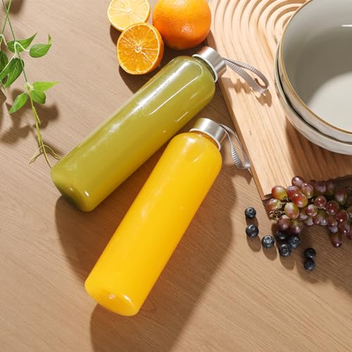 novelinks 27 OZ Plastic Water Bottles Reusable Water Bottles with Airtight Juice Bottle with Stainless Steel Lids for Eco-Friendly Travel Drinks and Beverages,8 Pack