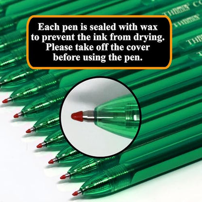 [24 Pens - Green Ink] Think2 0.7mm CGI Retractable Gel Pens. (24 Green) Medium Point Rollerball Pens with Smooth Quick Drying Ink. - color: Green